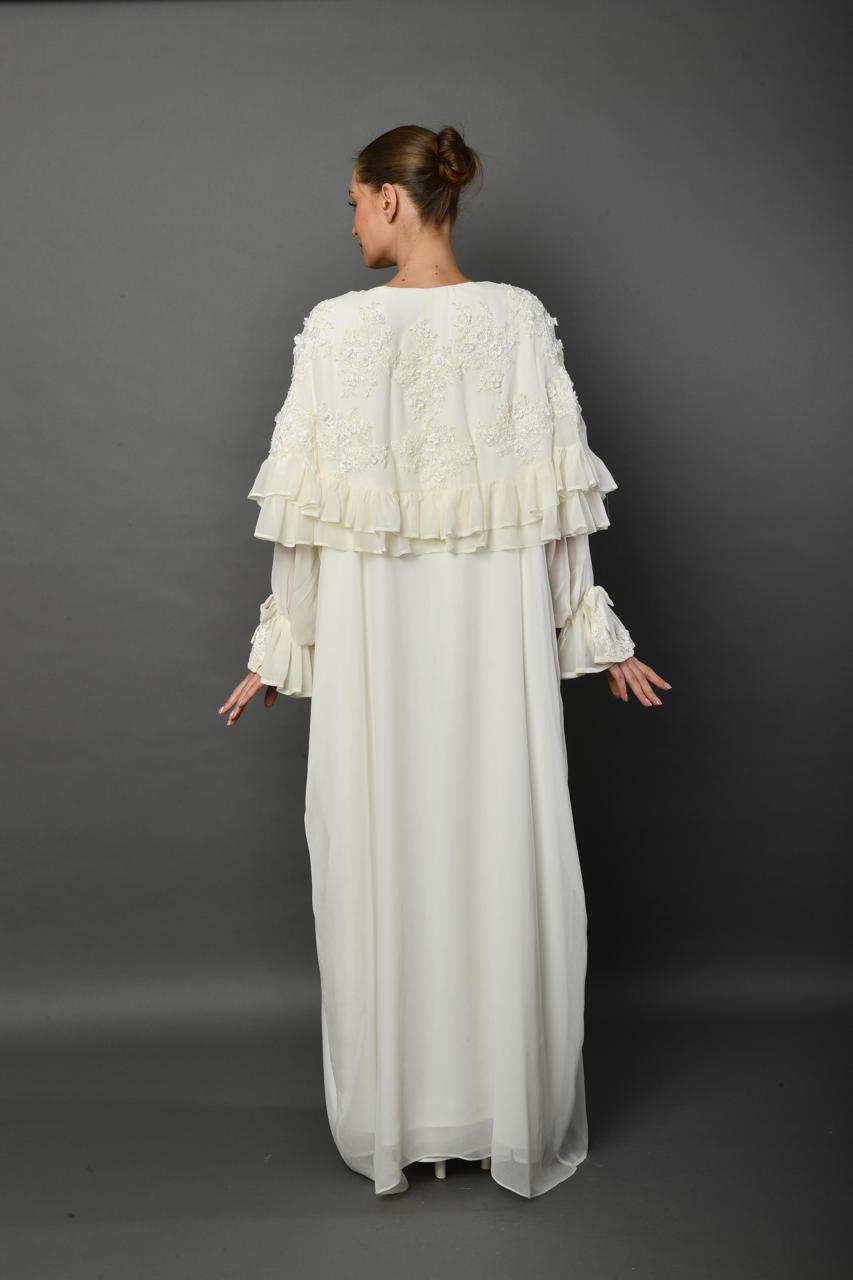 Ivory Elegance Cape Abaya