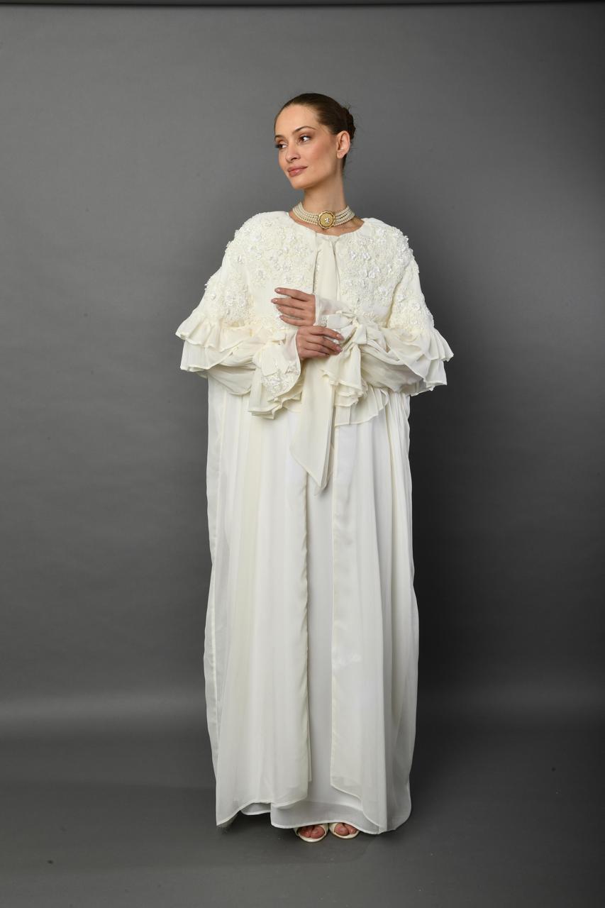 Ivory Elegance Cape Abaya