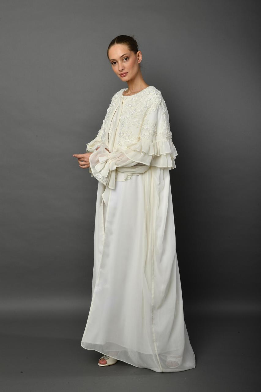 Ivory Elegance Cape Abaya